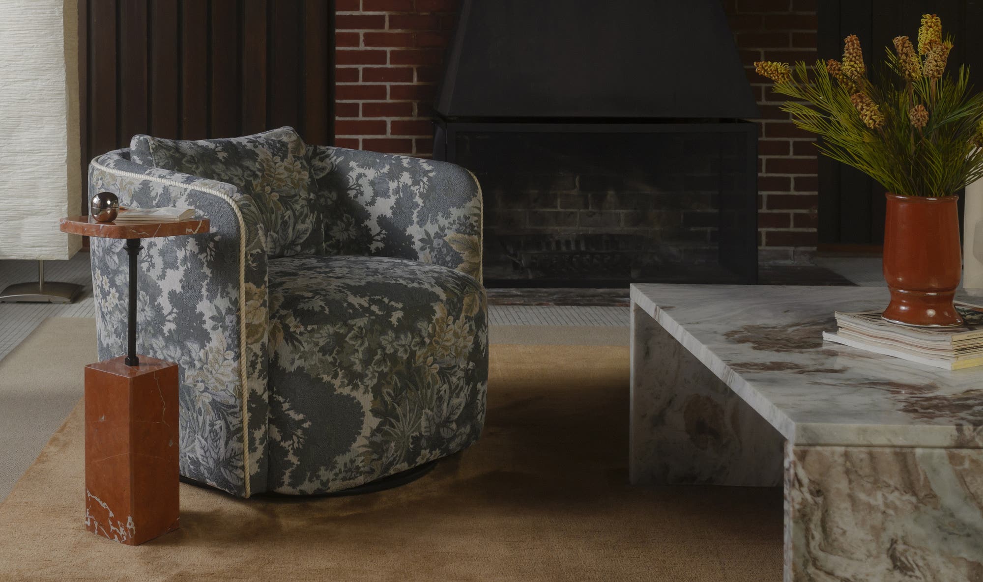 Stone-Top Caro Side Table