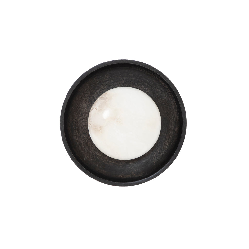 Haloa wall sconce by Renwil, mango wood, dark brown finish