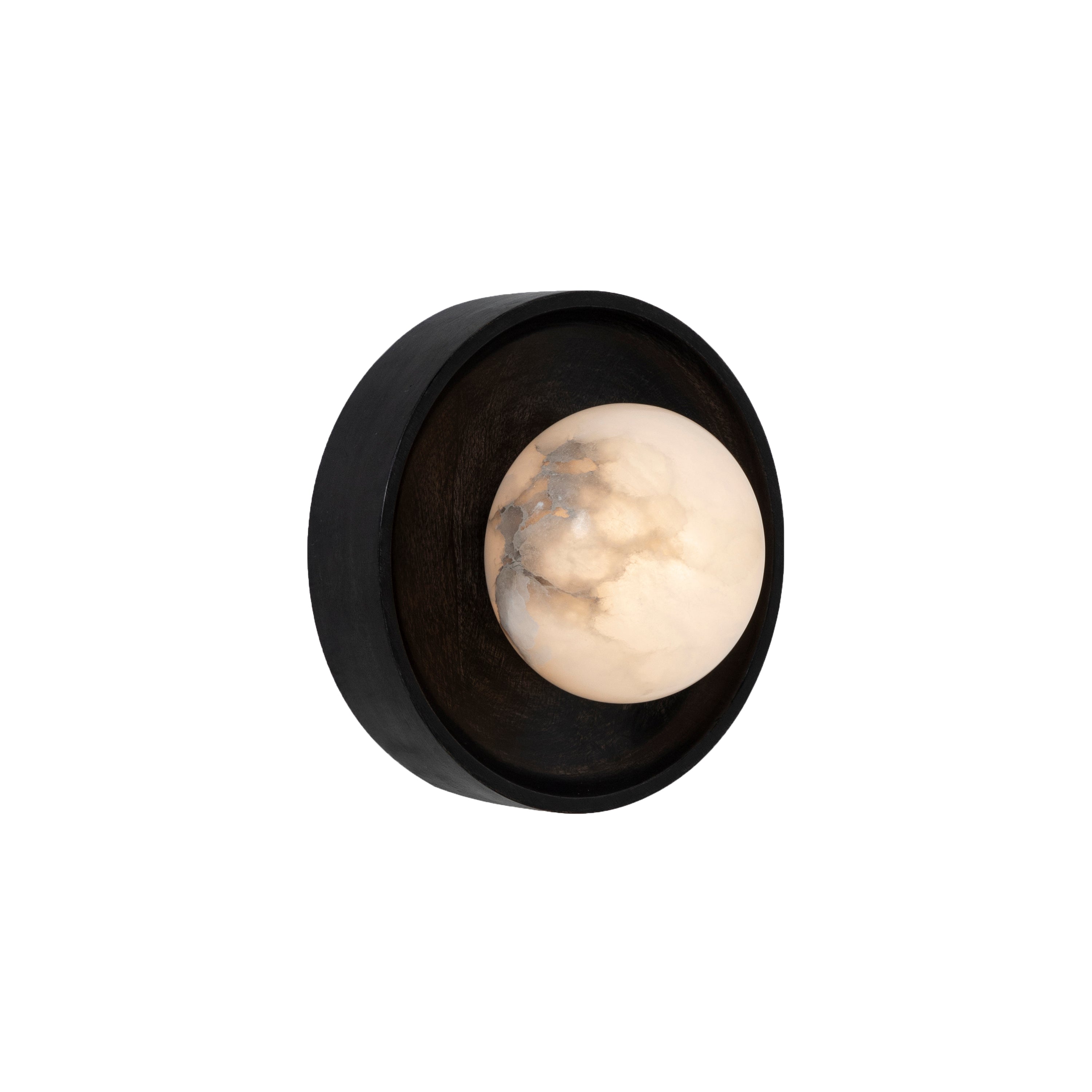 Haloa wall sconce by Renwil, mango wood, dark brown finish