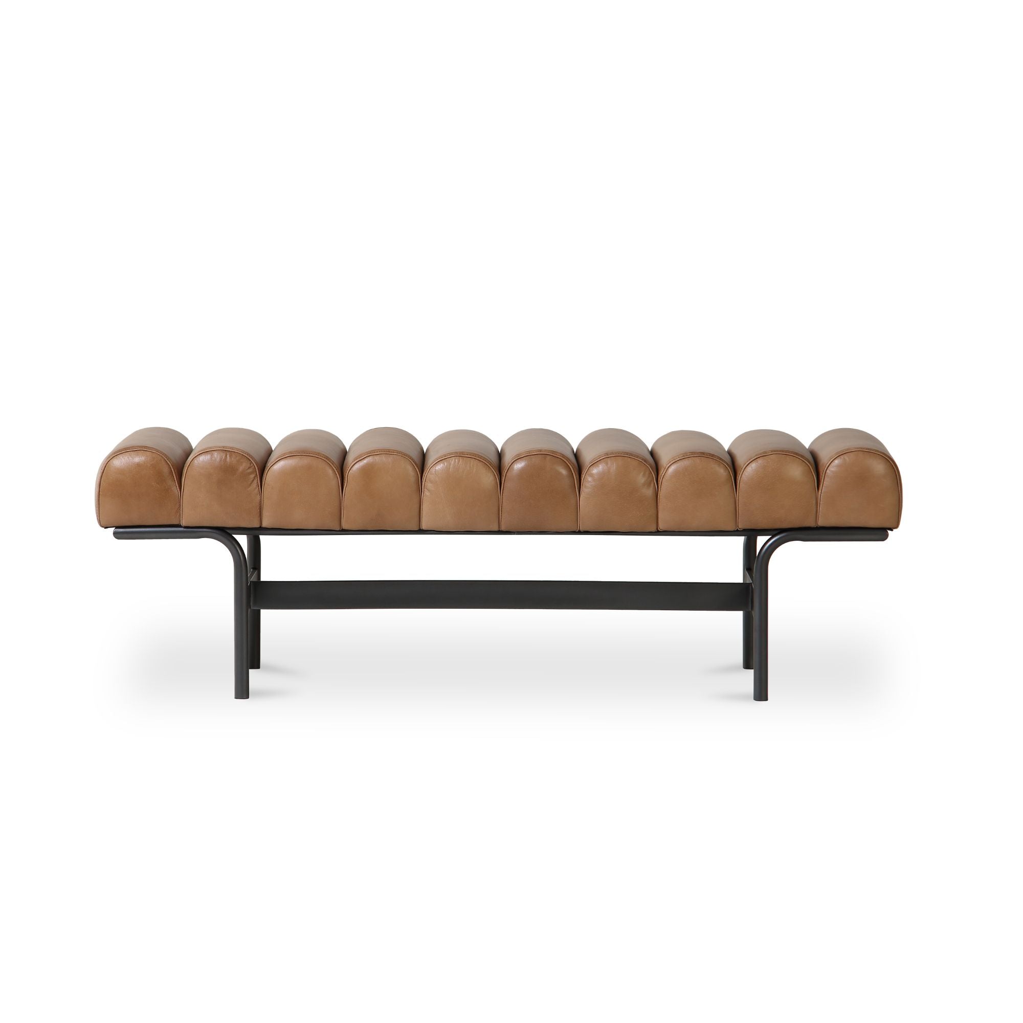Harrison bench by Moe's Home Collection, upholstered performance fabric, tan