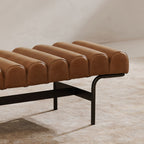Harrison bench by Moe's Home Collection, upholstered performance fabric, tan