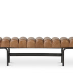 Harrison bench by Moe's Home Collection, upholstered performance fabric, tan