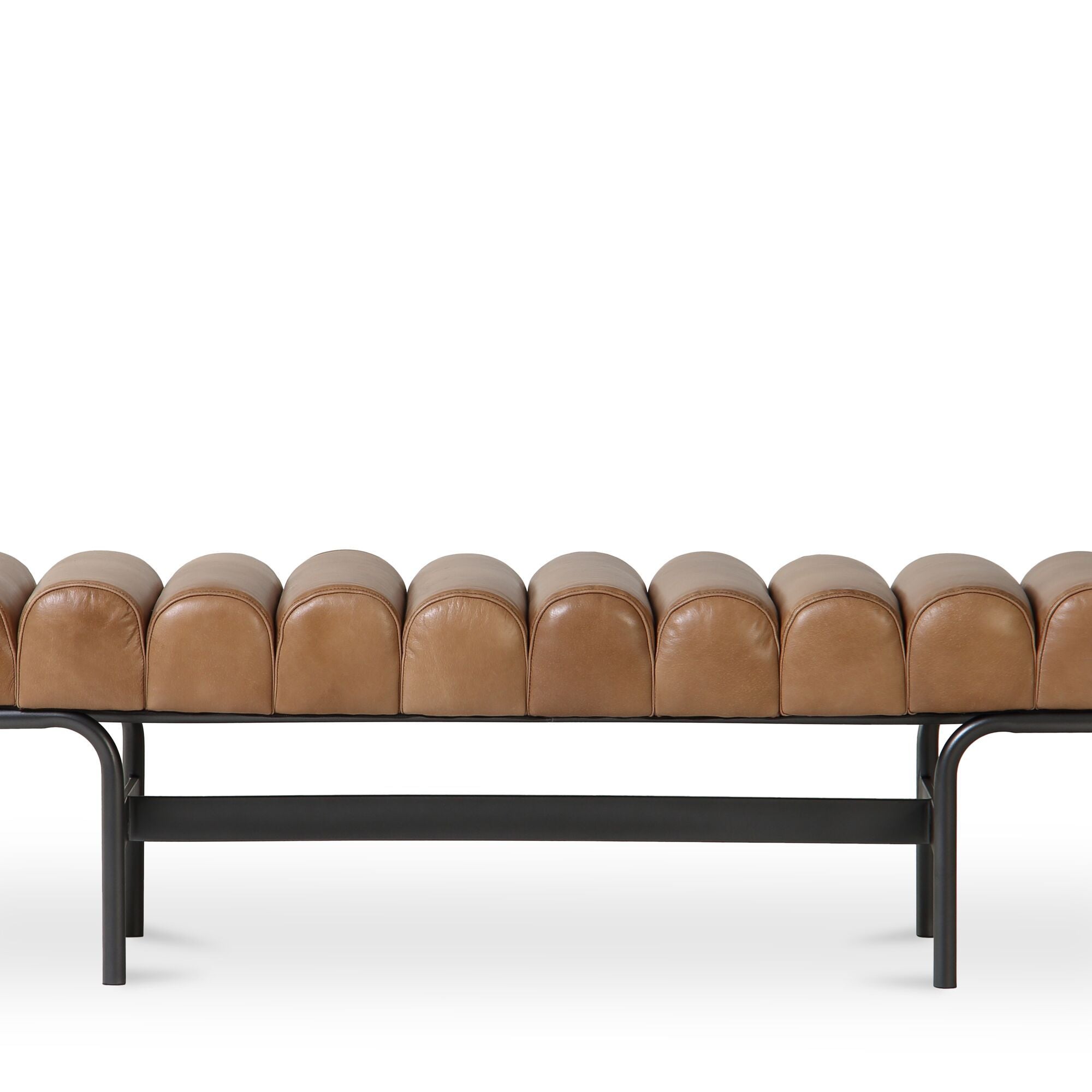 Harrison bench by Moe's Home Collection, upholstered performance fabric, tan