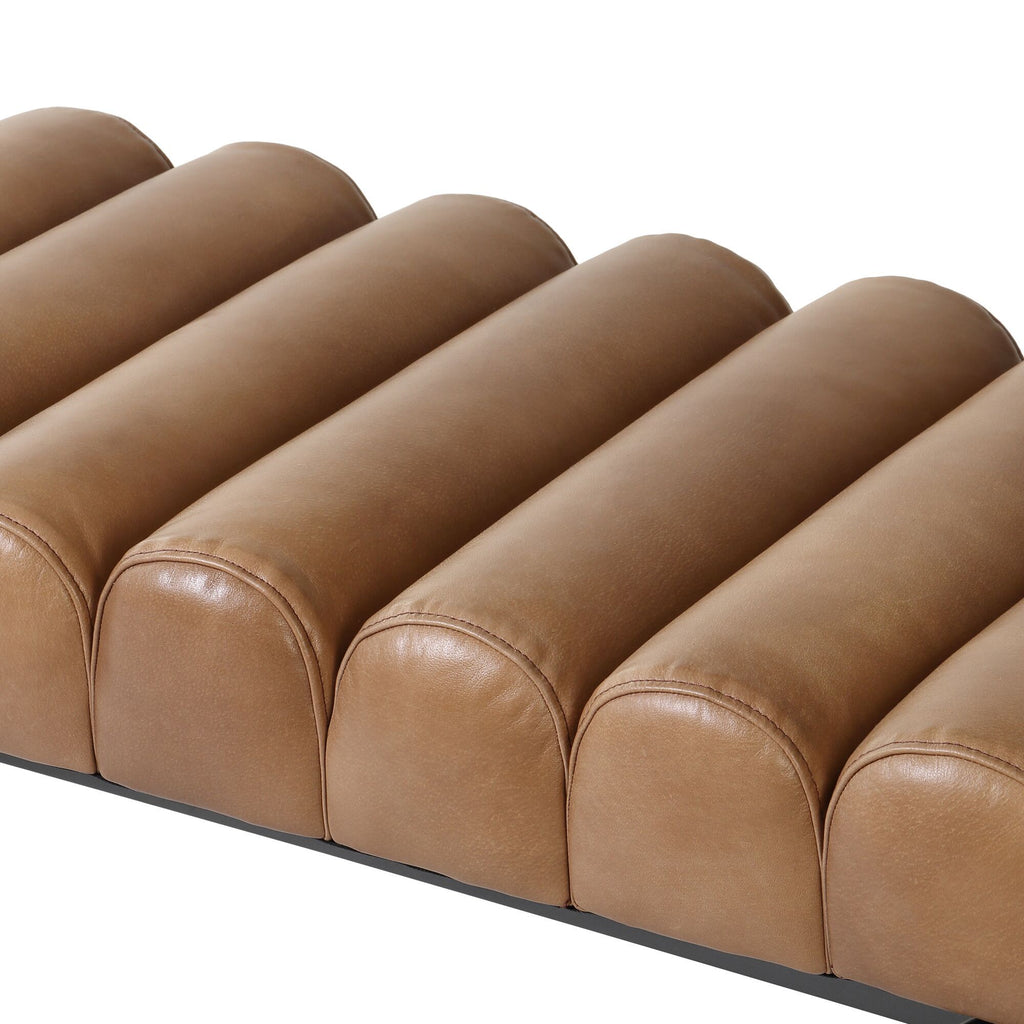 Harrison bench by Moe's Home Collection, upholstered performance fabric, tan