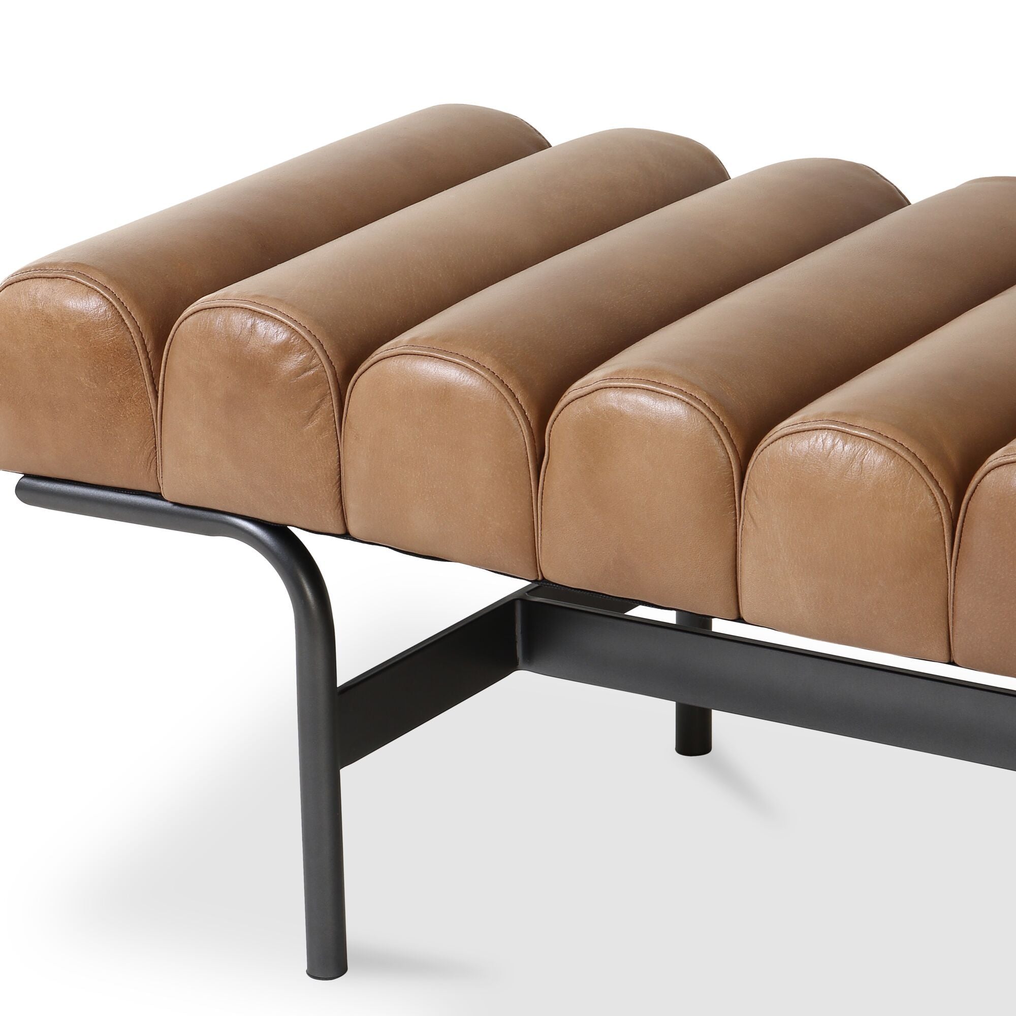 Harrison bench by Moe's Home Collection, upholstered performance fabric, tan