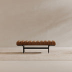Harrison bench by Moe's Home Collection, upholstered performance fabric, tan