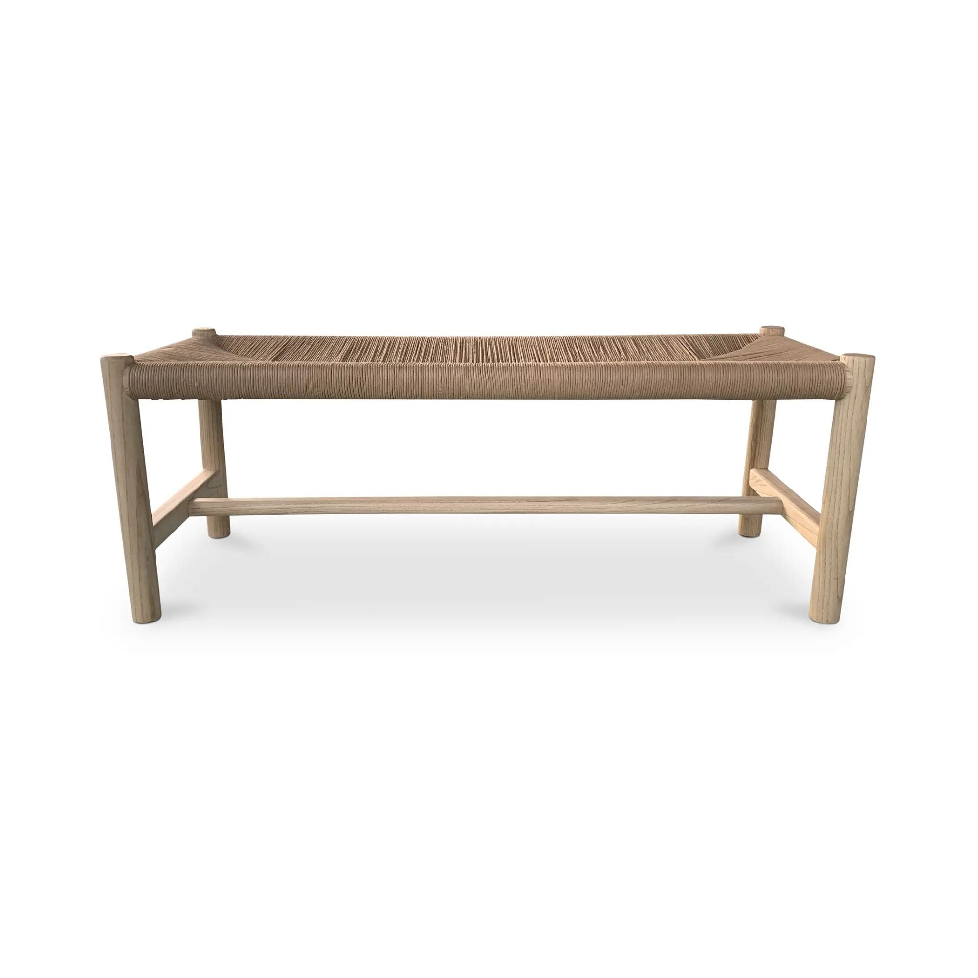 Hawthorn large bench by Moe's Home Collection, natural solid wood, light oil finish