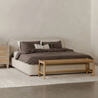 Hawthorn large bench by Moe's Home Collection, natural solid wood, light oil finish