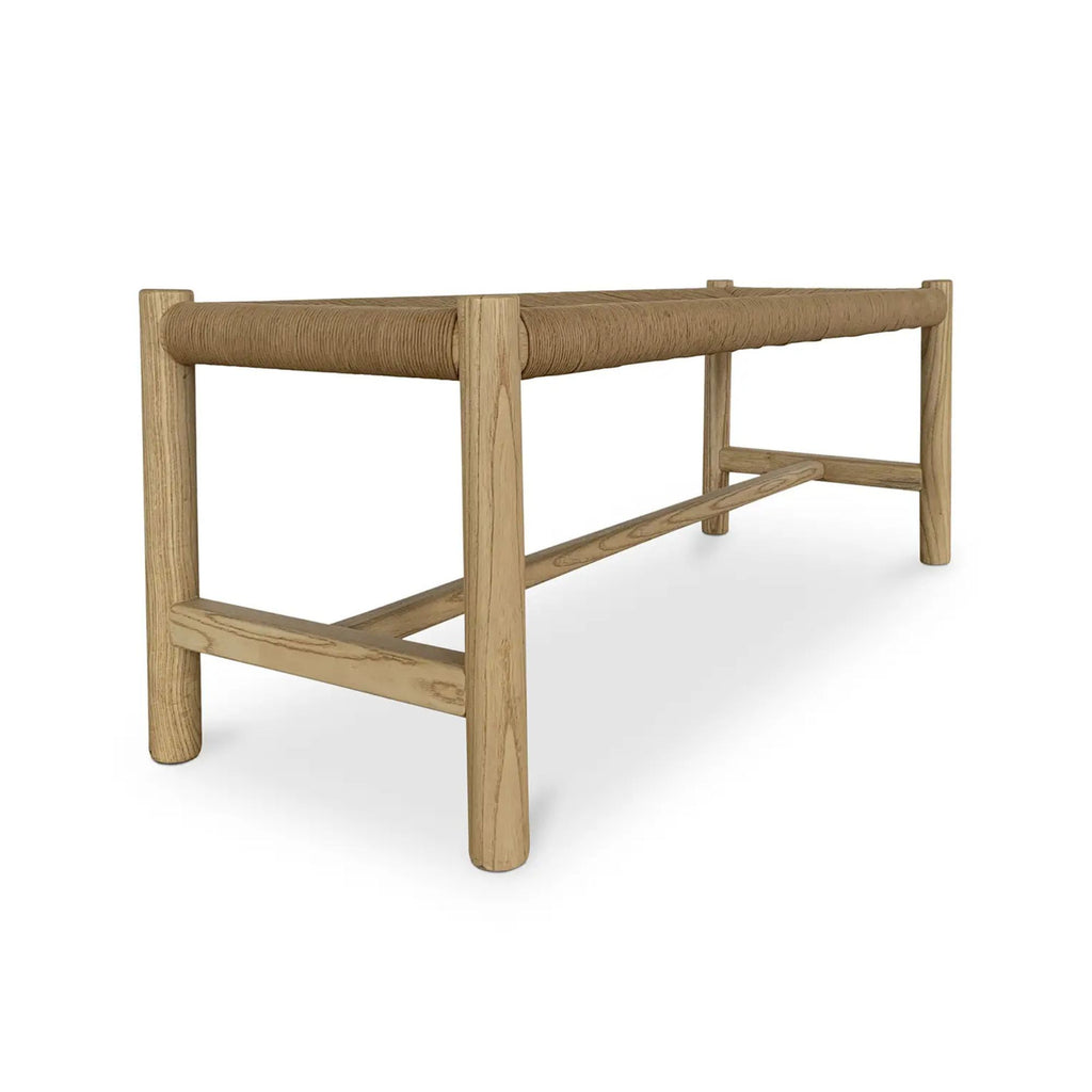 Hawthorn large bench by Moe's Home Collection, natural solid wood, light oil finish