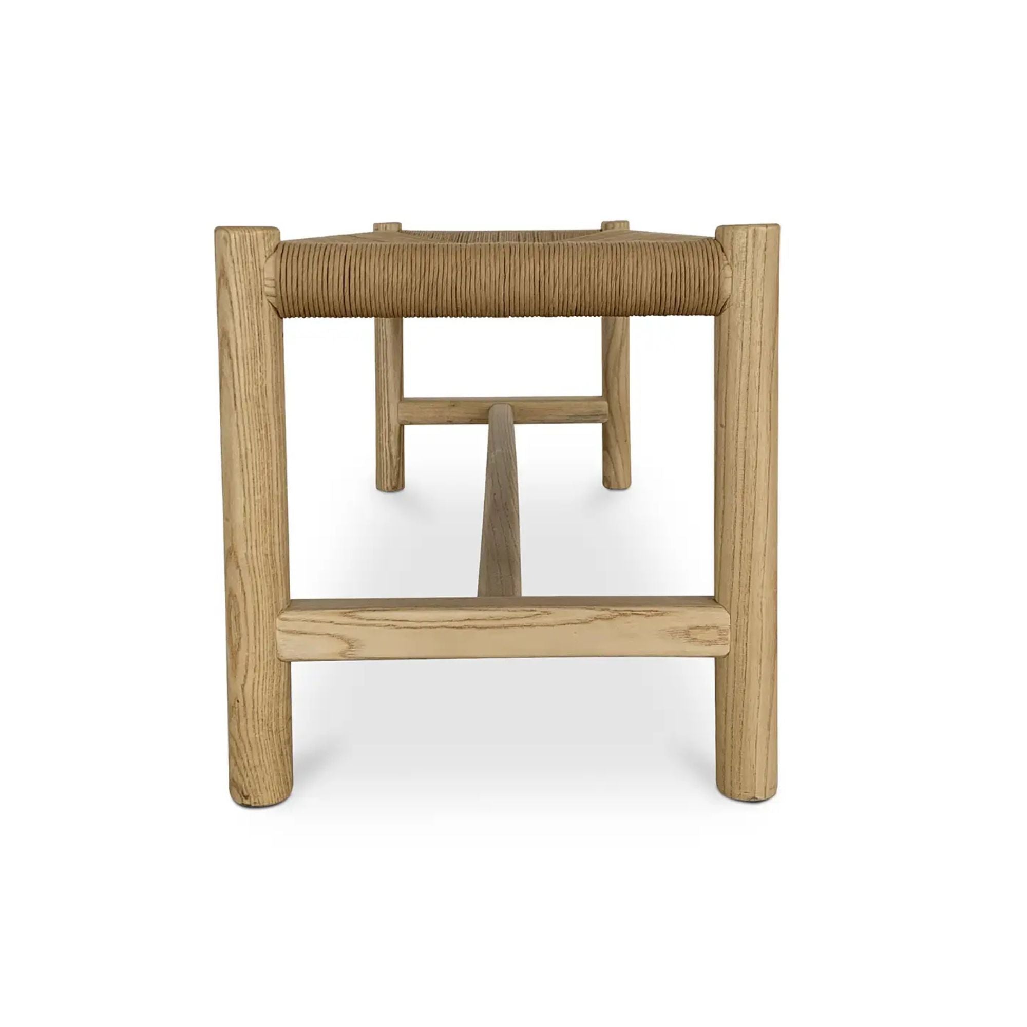 Hawthorn large bench by Moe's Home Collection, natural solid wood, light oil finish