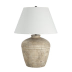 Heritage table lamp by Renwil, ceramic, distressed brown and beige