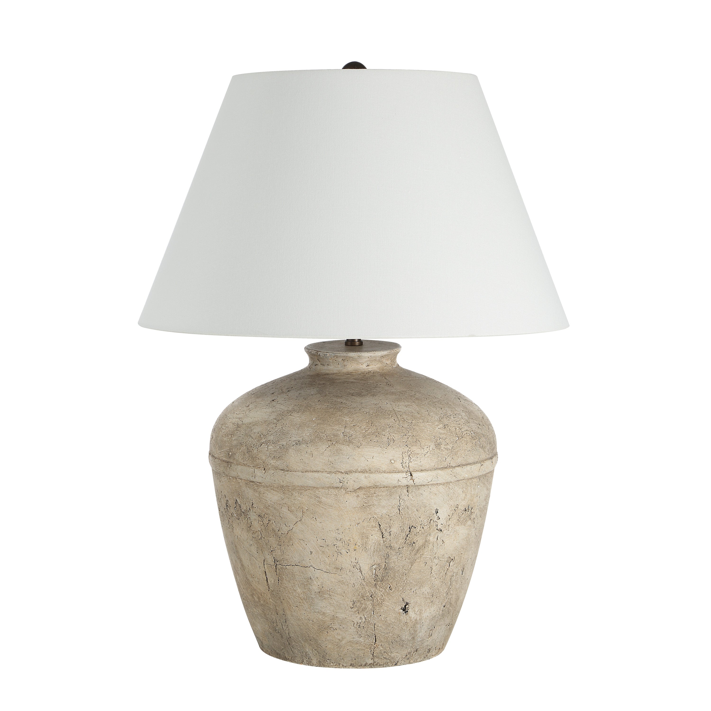 Heritage table lamp by Renwil, ceramic, distressed brown and beige