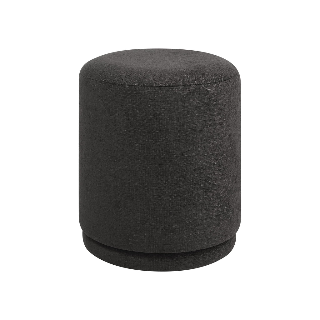 Hevea ottoman by Renwil, chenille, dark brown finish