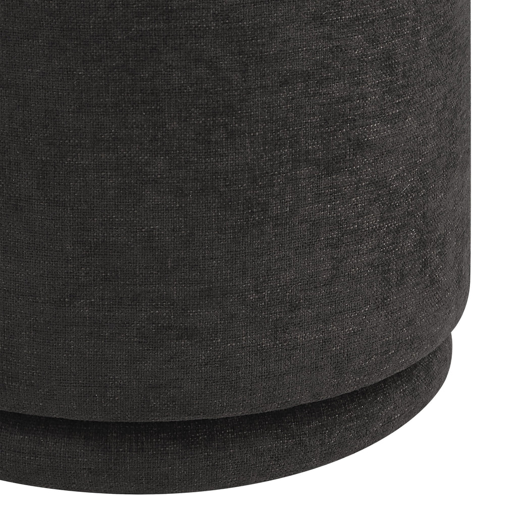 Hevea ottoman by Renwil, chenille, dark brown finish