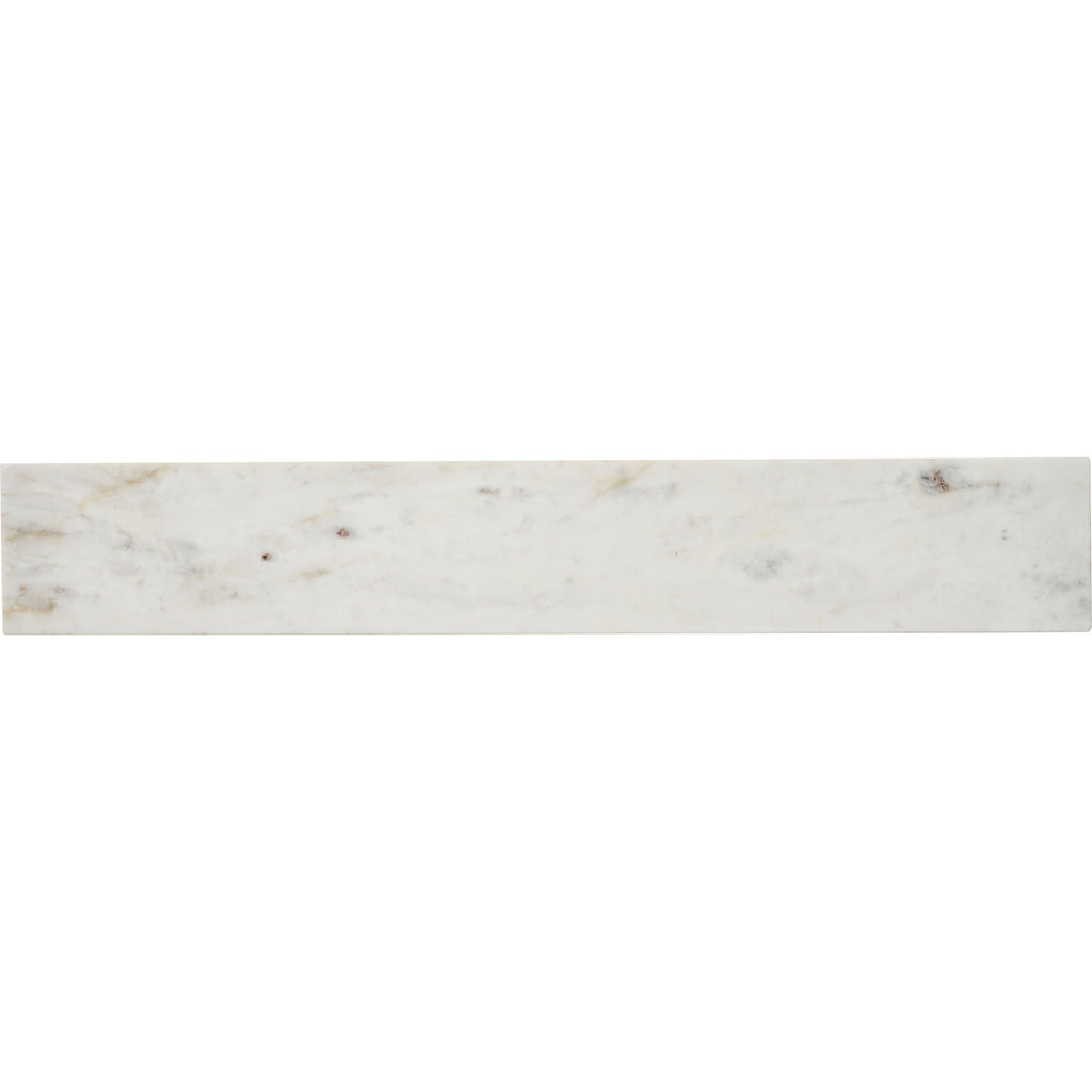 Inka marble tray by Renwil, solid white marble, natural veining