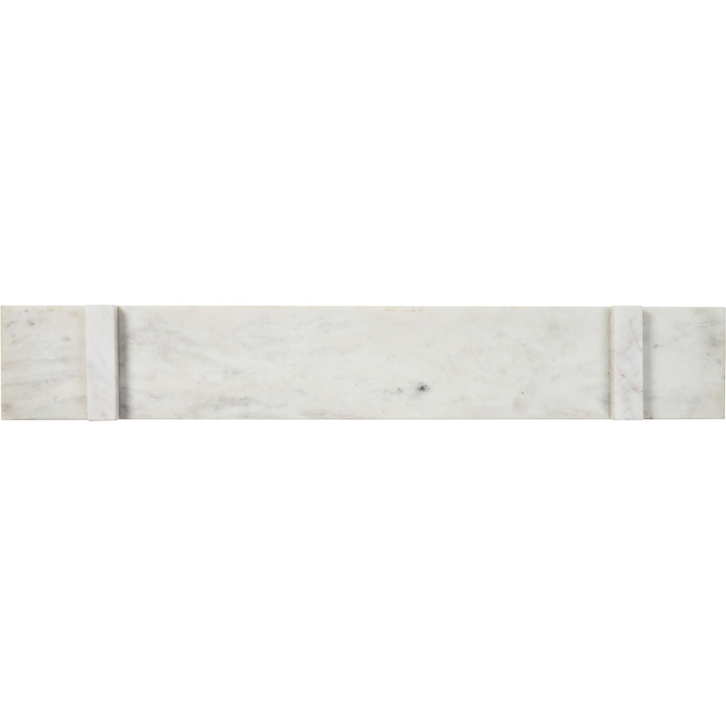 Inka marble tray by Renwil, solid white marble, natural veining