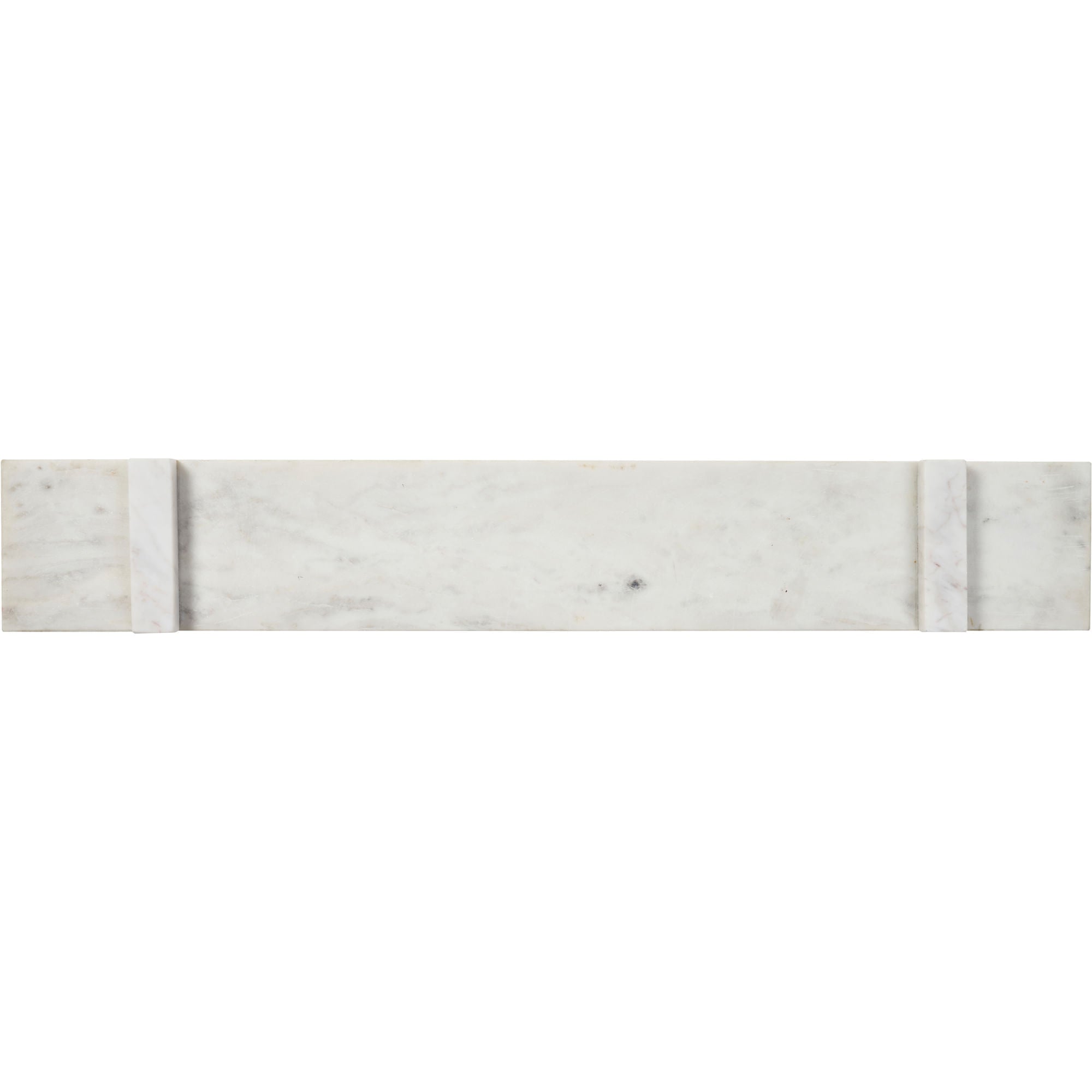 Inka marble tray by Renwil, solid white marble, natural veining