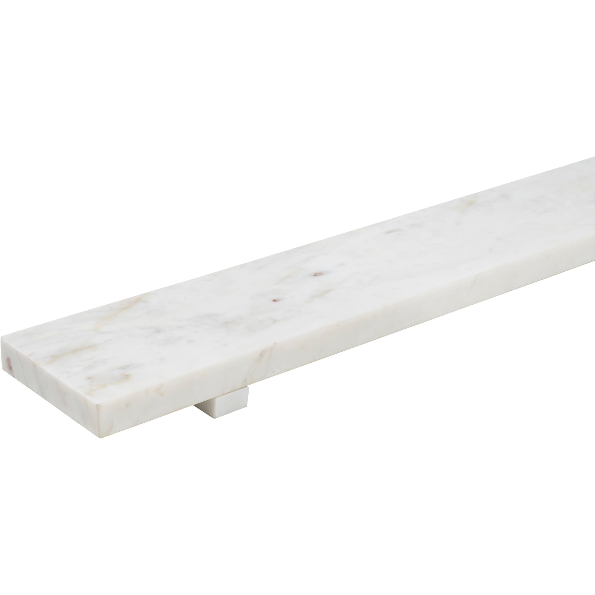 Inka marble tray by Renwil, solid white marble, natural veining