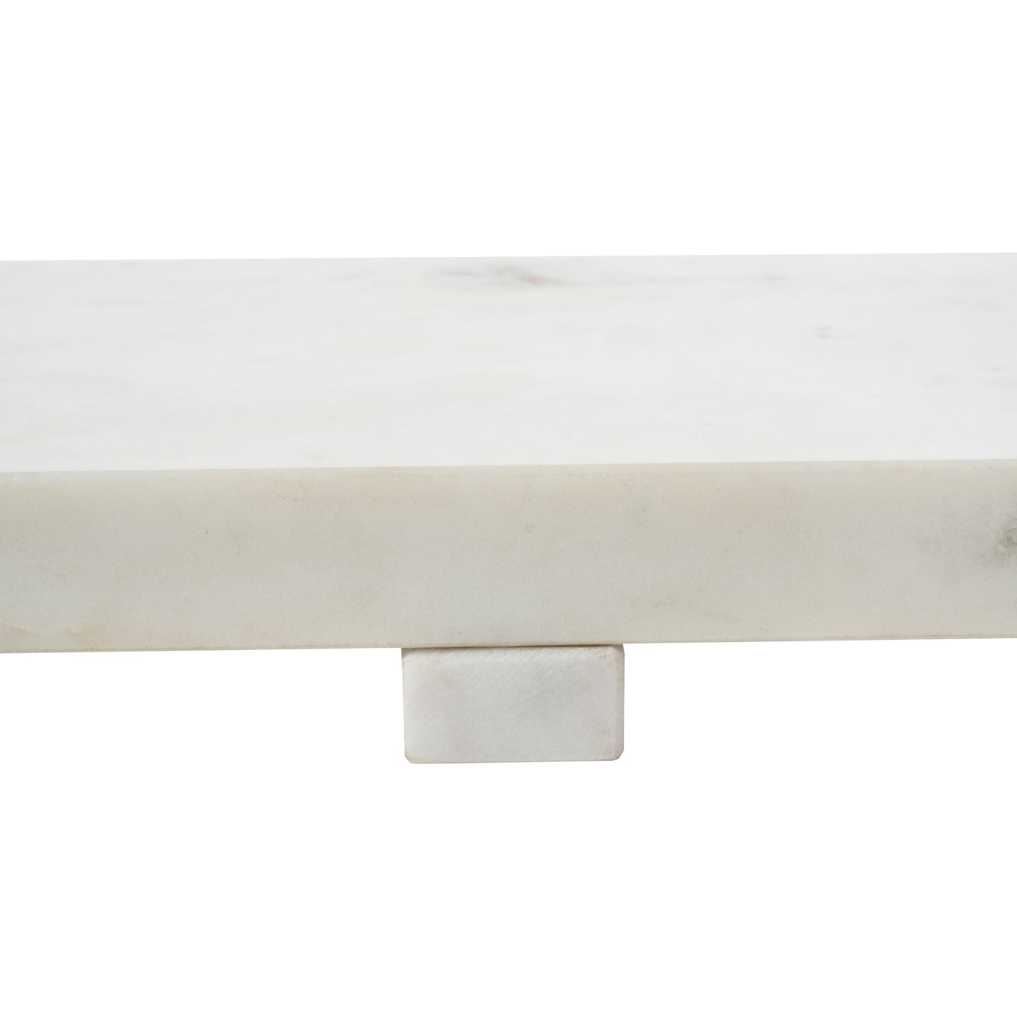 Inka marble tray by Renwil, solid white marble, natural veining