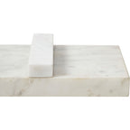 Inka marble tray by Renwil, solid white marble, natural veining