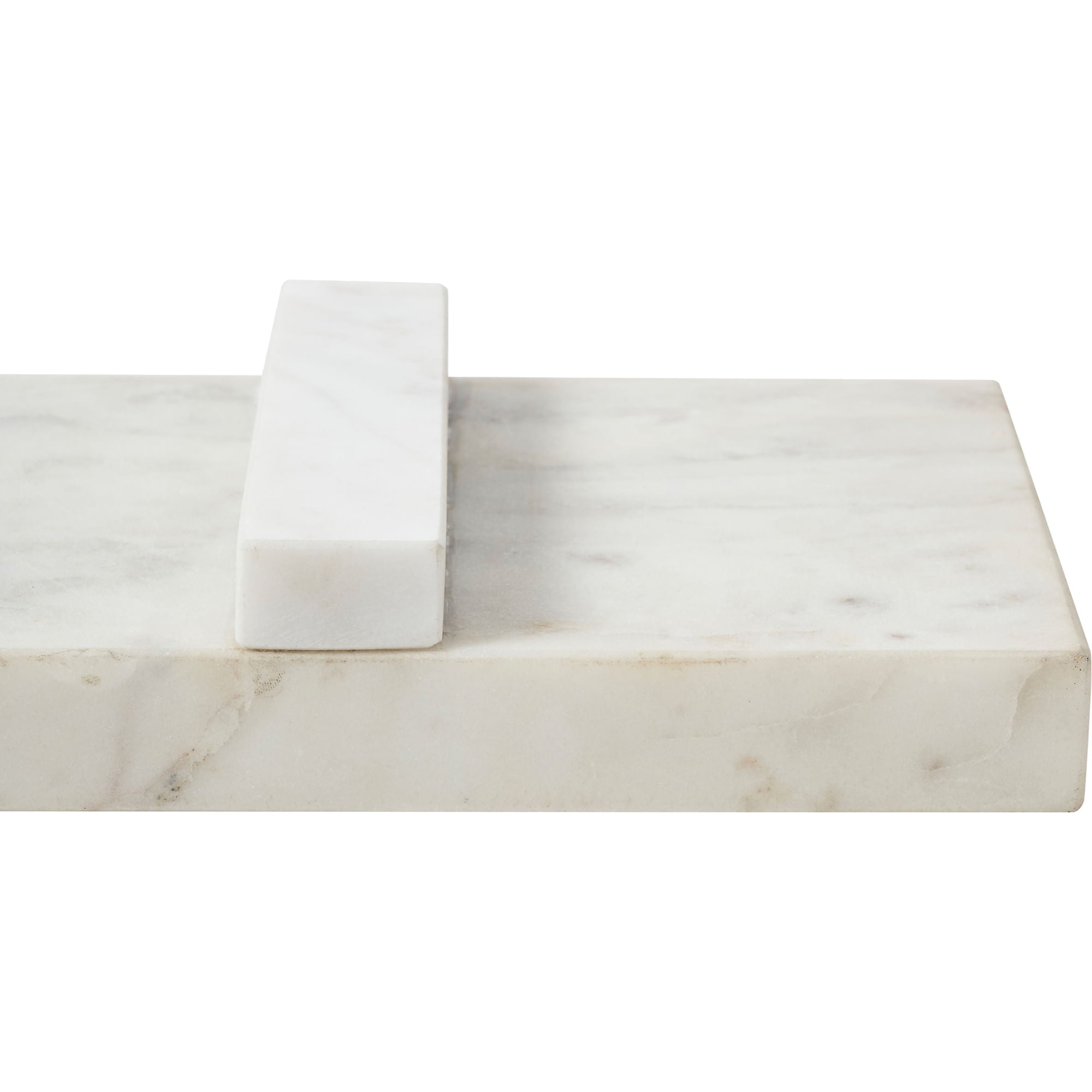 Inka marble tray by Renwil, solid white marble, natural veining