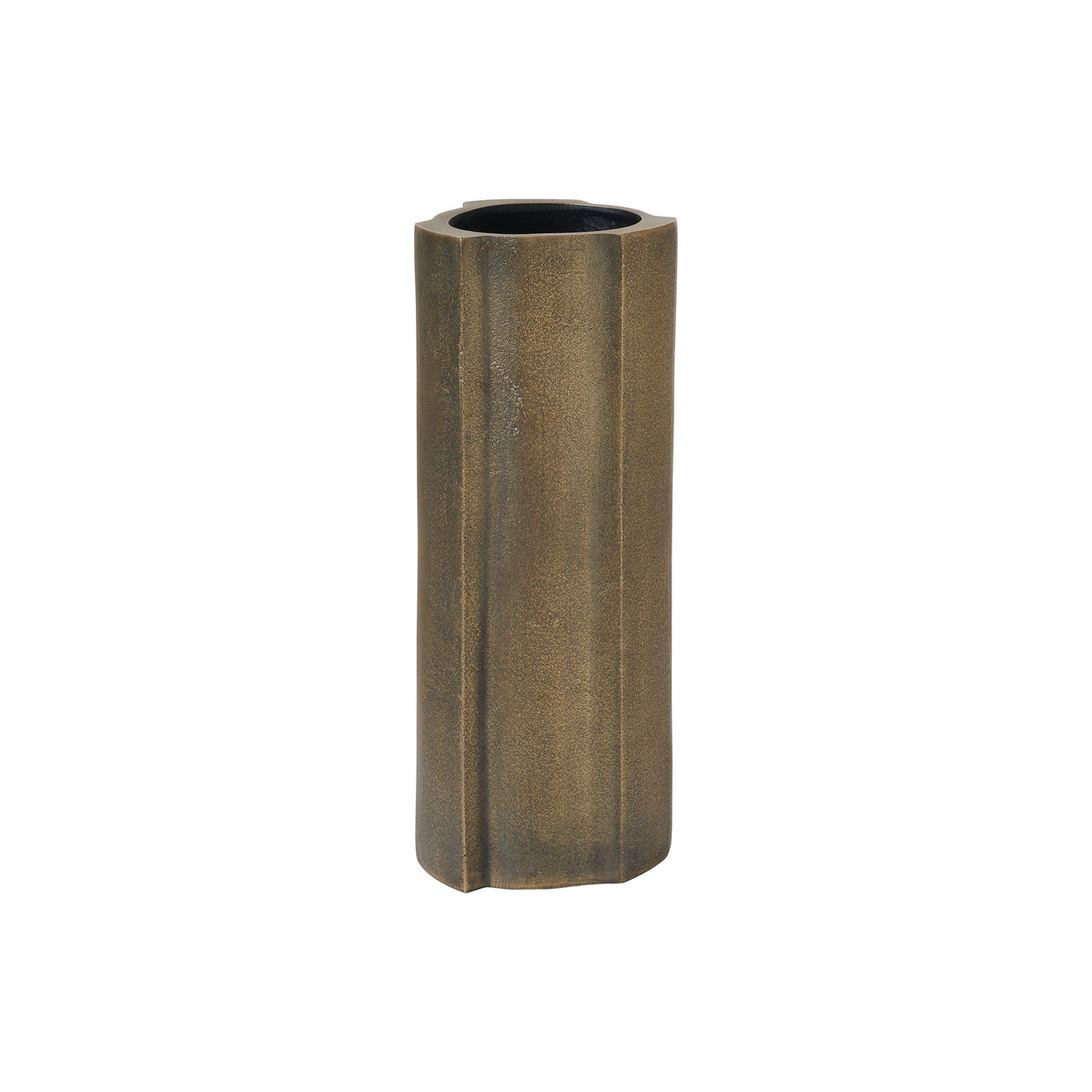 Interlude vase by Renwil, cast aluminum, antique brass finish