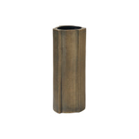 Interlude vase by Renwil, cast aluminum, antique brass finish