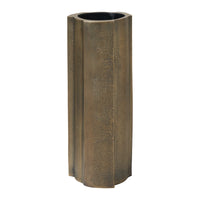 Interlude vase by Renwil, cast aluminum, antique brass finish