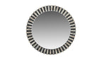 Isolde wall mirror by Moe's Home Collection, black and beige marble panels, geometric frame