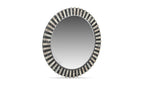 Isolde wall mirror by Moe's Home Collection, black and beige marble panels, geometric frame
