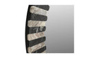 Isolde wall mirror by Moe's Home Collection, black and beige marble panels, geometric frame