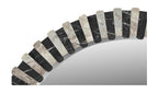 Isolde wall mirror by Moe's Home Collection, black and beige marble panels, geometric frame
