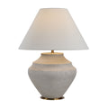 Iulia table lamp by Renwil, ceramic base, antique beige finish