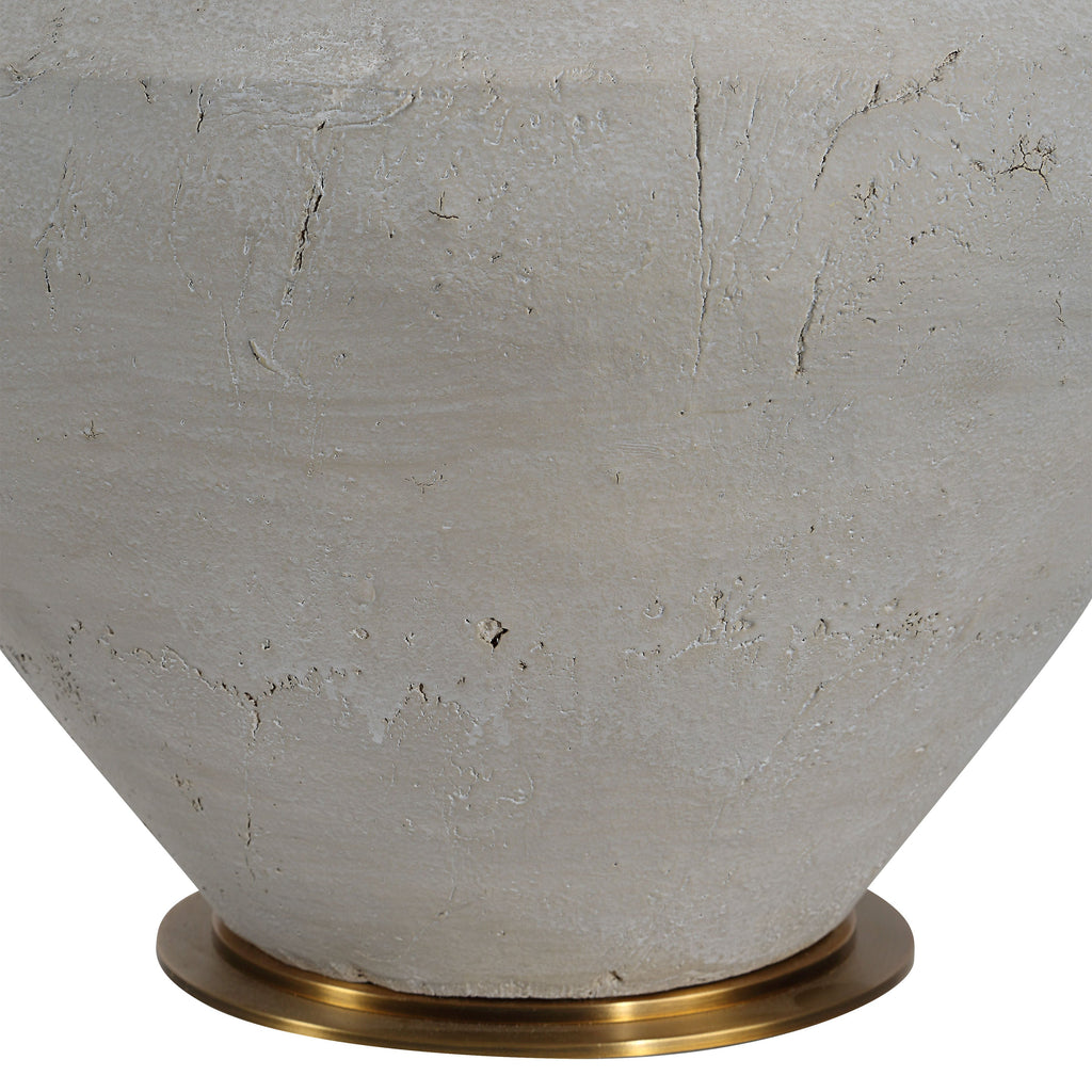 Iulia table lamp by Renwil, ceramic base, antique beige finish