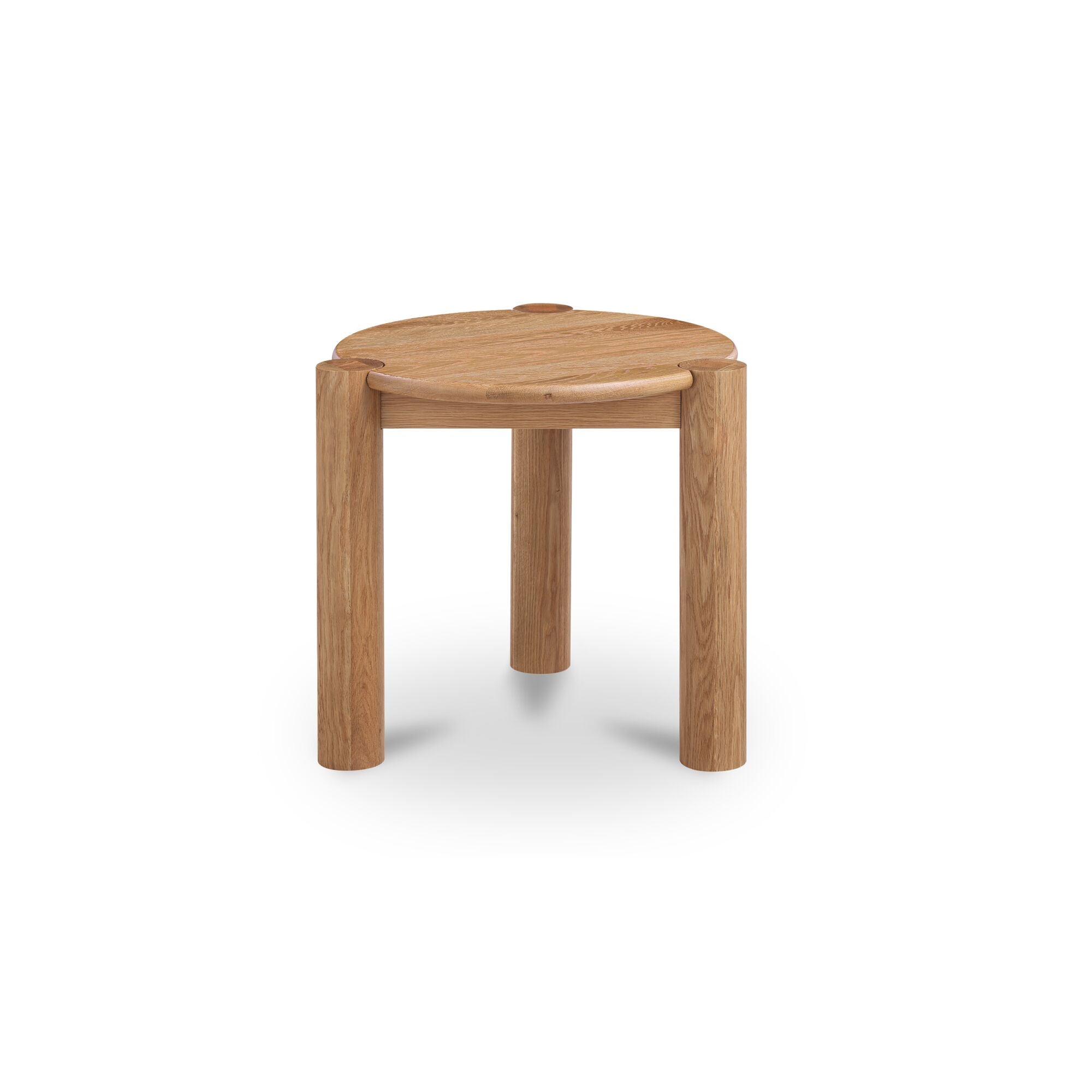 Jack side table by Moe's Home Collection, brushed natural oak, turned post base