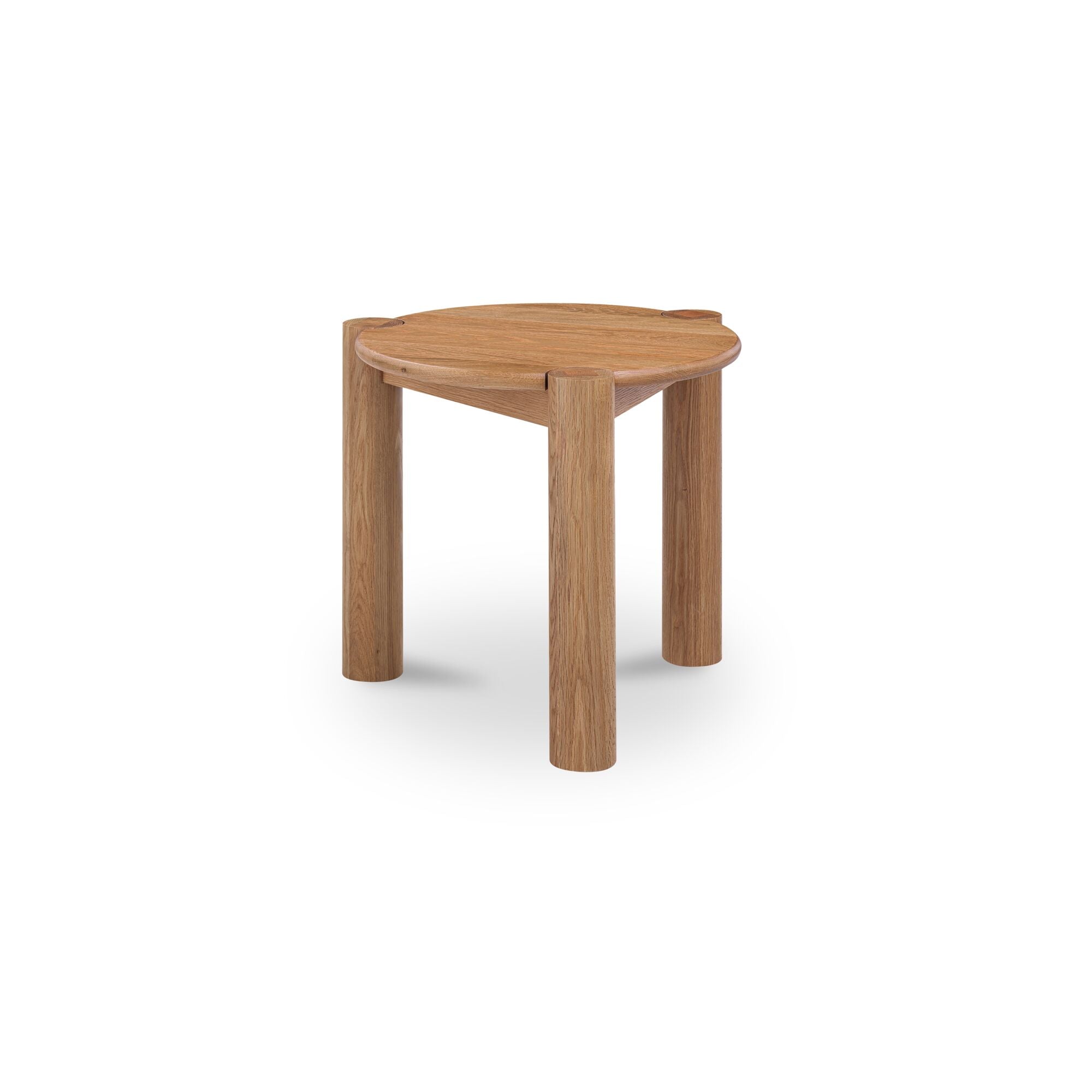 Jack side table by Moe's Home Collection, brushed natural oak, turned post base