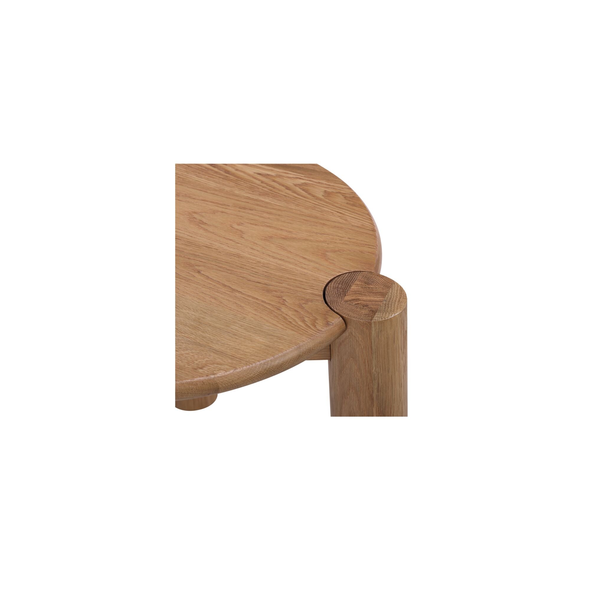 Jack side table by Moe's Home Collection, brushed natural oak, turned post base