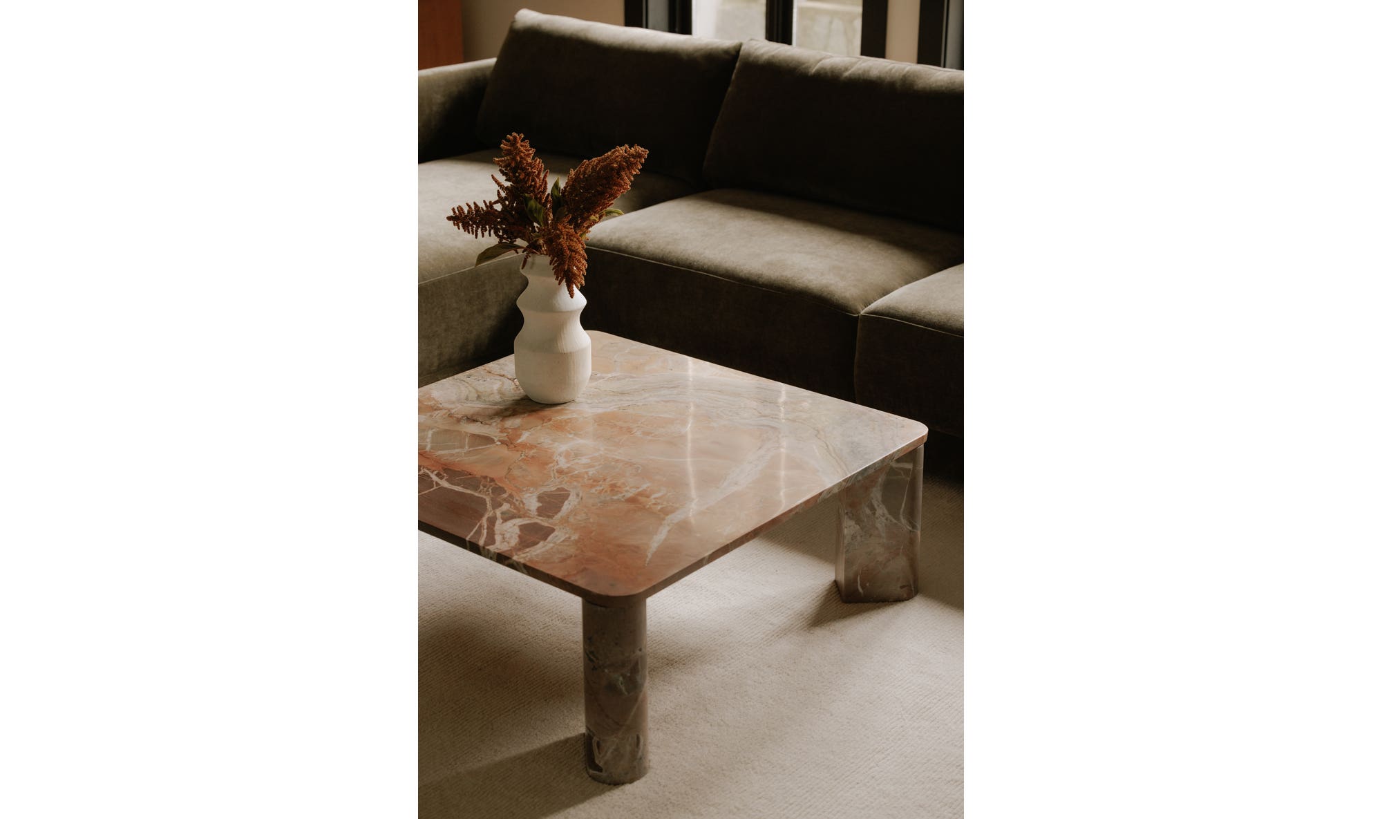Segment Coffee Table Orange Levante Marble view 9