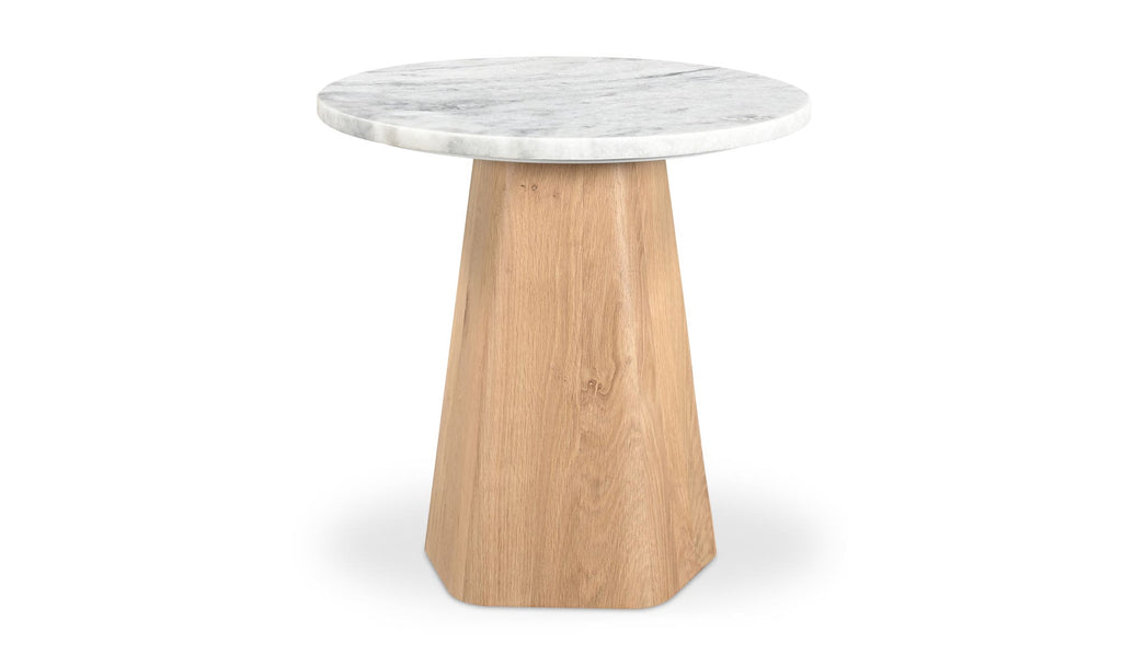 Evelyn Accent Table Ashen Grey Matrix Marble White Marble