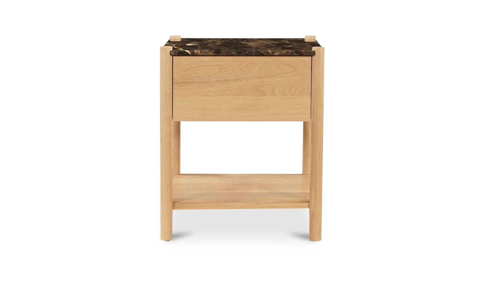 Marble Elio Nightstand Dark Emperador Marble