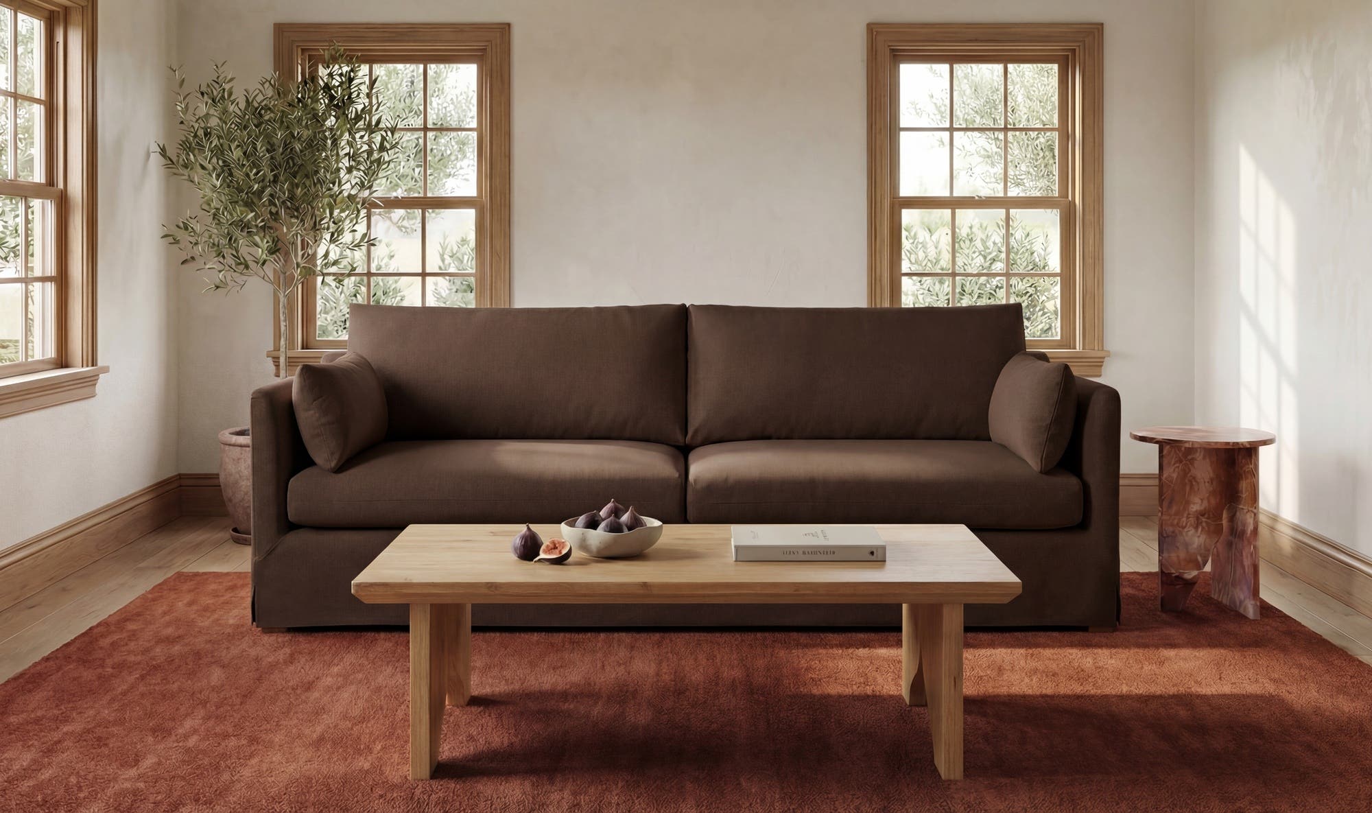 Shea Sofa Dark Brown view 2