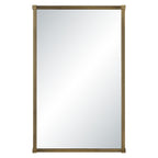 Khaya wall mirror by Renwil, iron, dark antique brushed brass finish