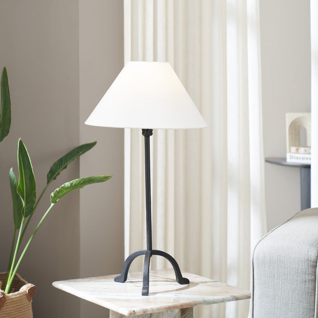 Kitts table lamp by Renwil, cast aluminum, matte black finish