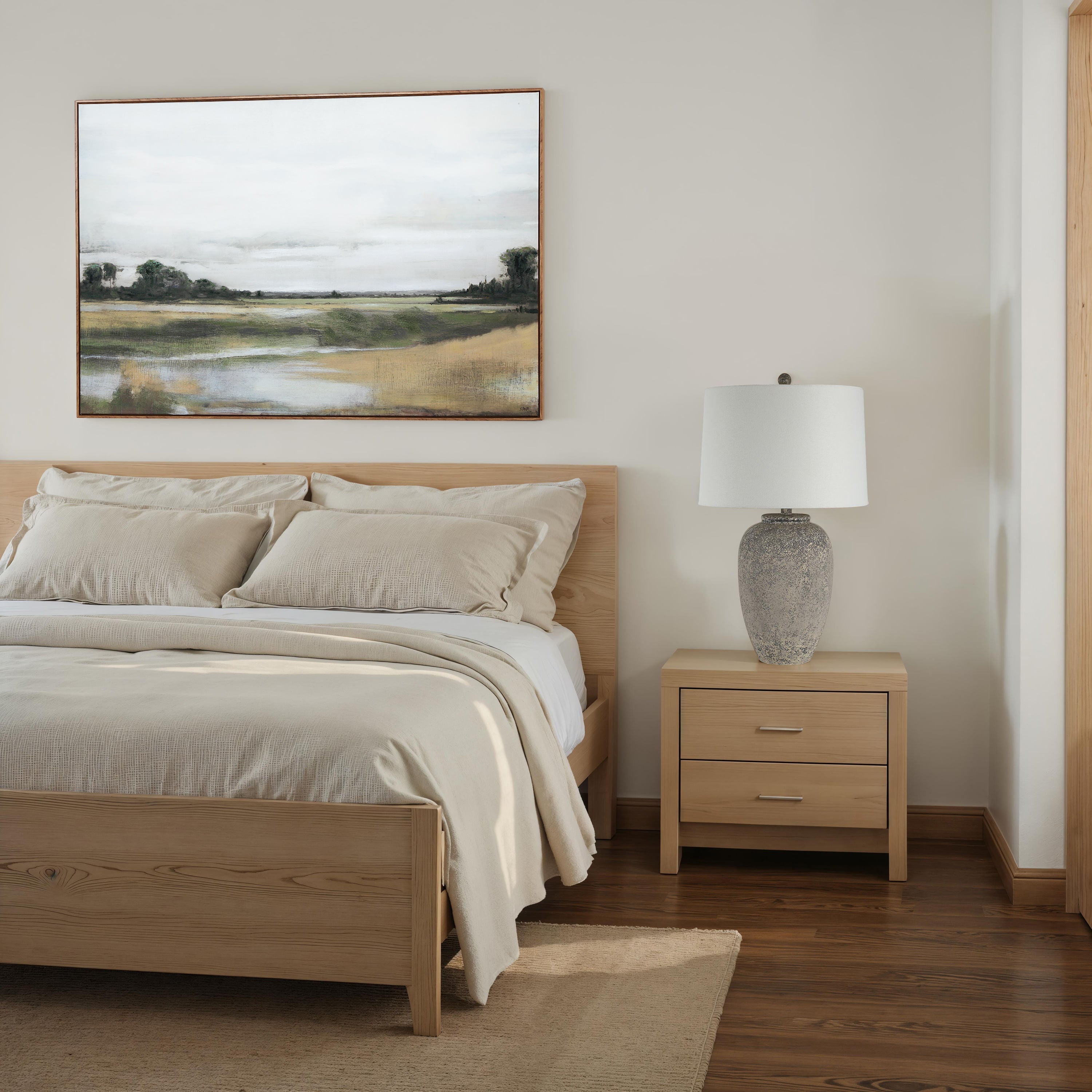 Klay table lamp by Renwil, resin base, natural brown finish