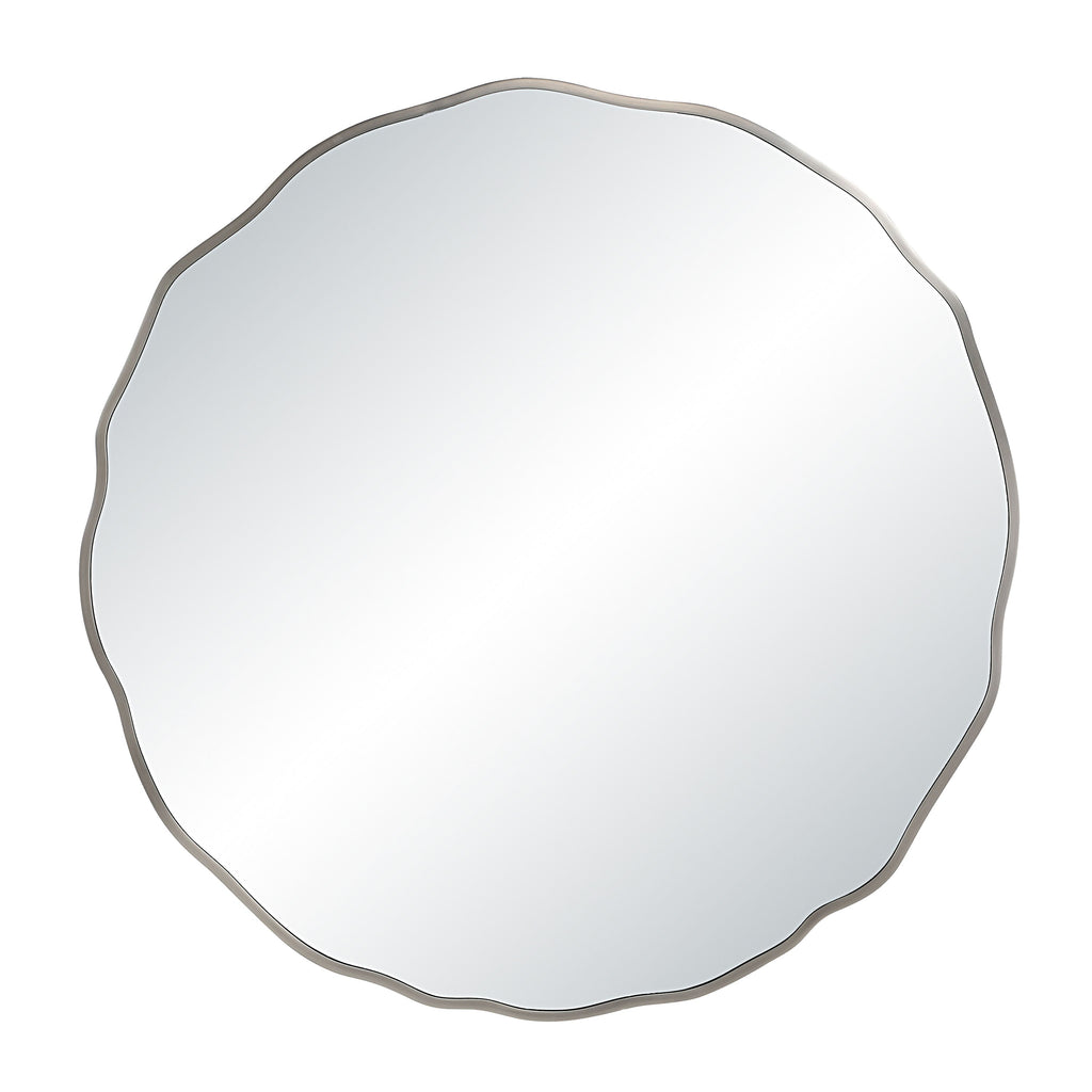 Knox wall mirror by Renwil, iron, antique nickel finish