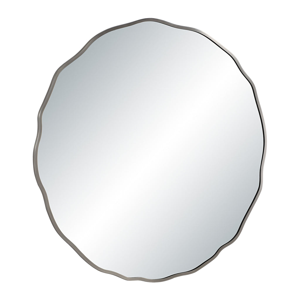 Knox wall mirror by Renwil, iron, antique nickel finish