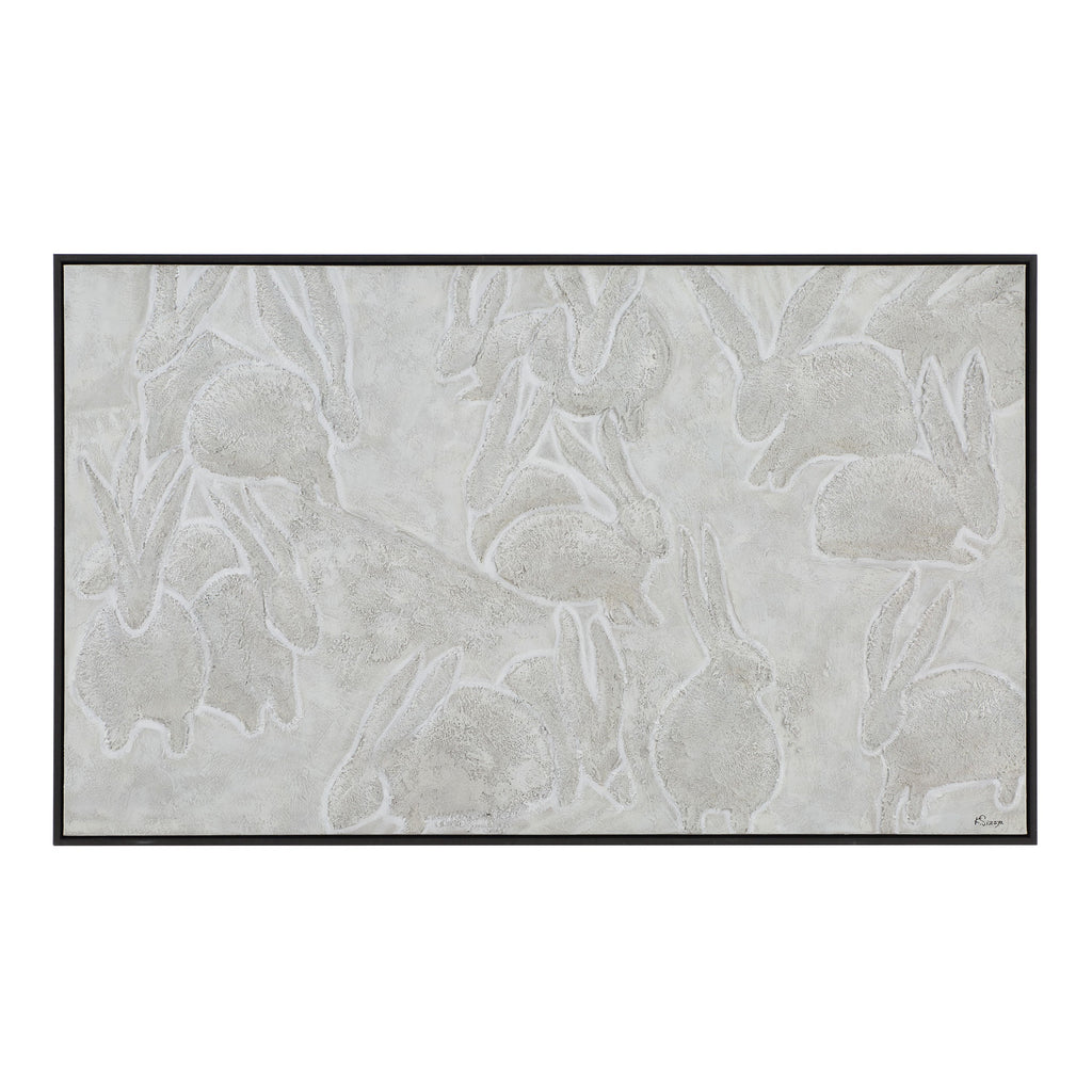 Lacey art by Renwil, cotton canvas, dark grey frame