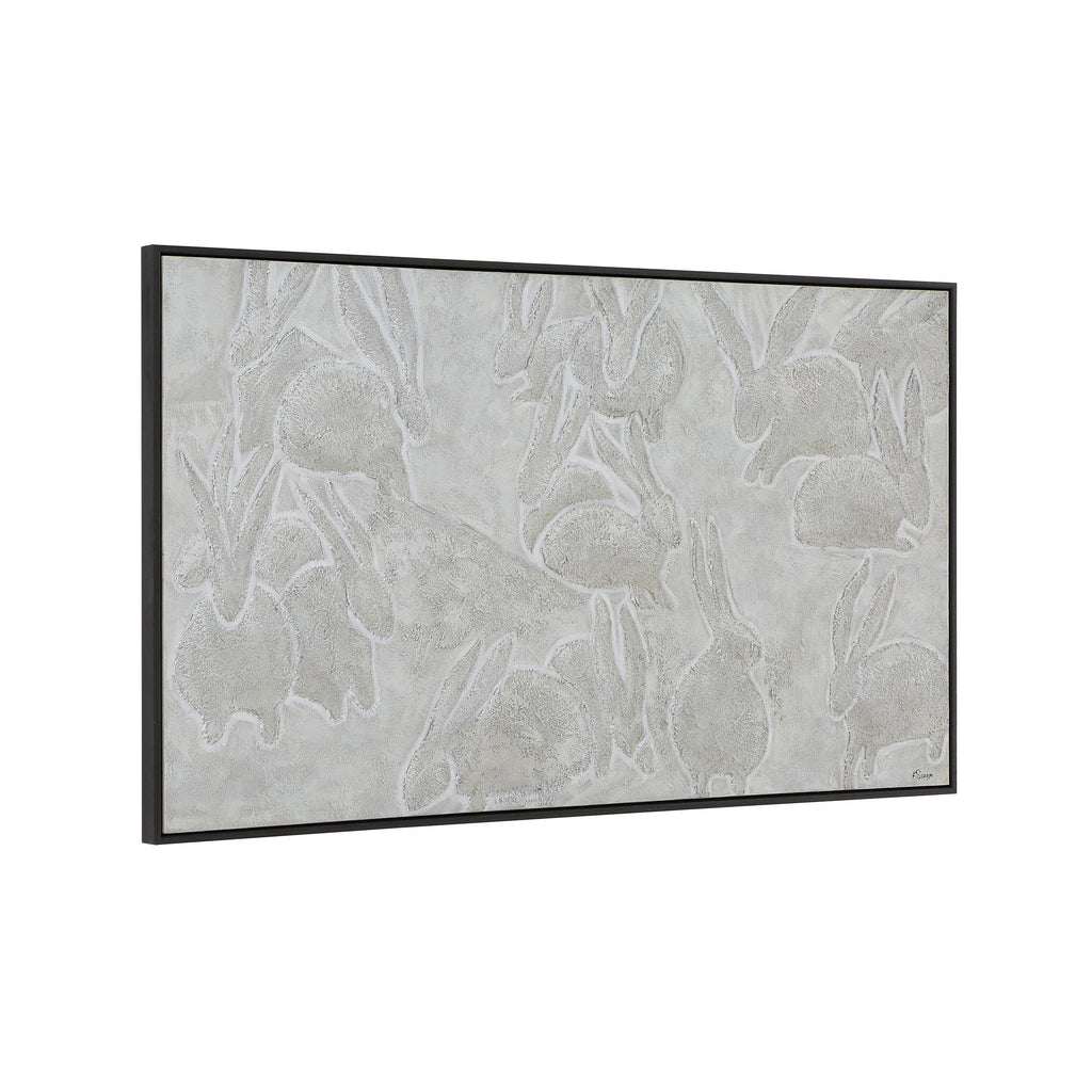 Lacey art by Renwil, cotton canvas, dark grey frame