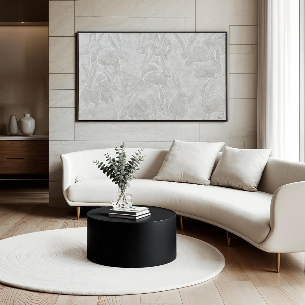 Lacey art by Renwil, cotton canvas, dark grey frame
