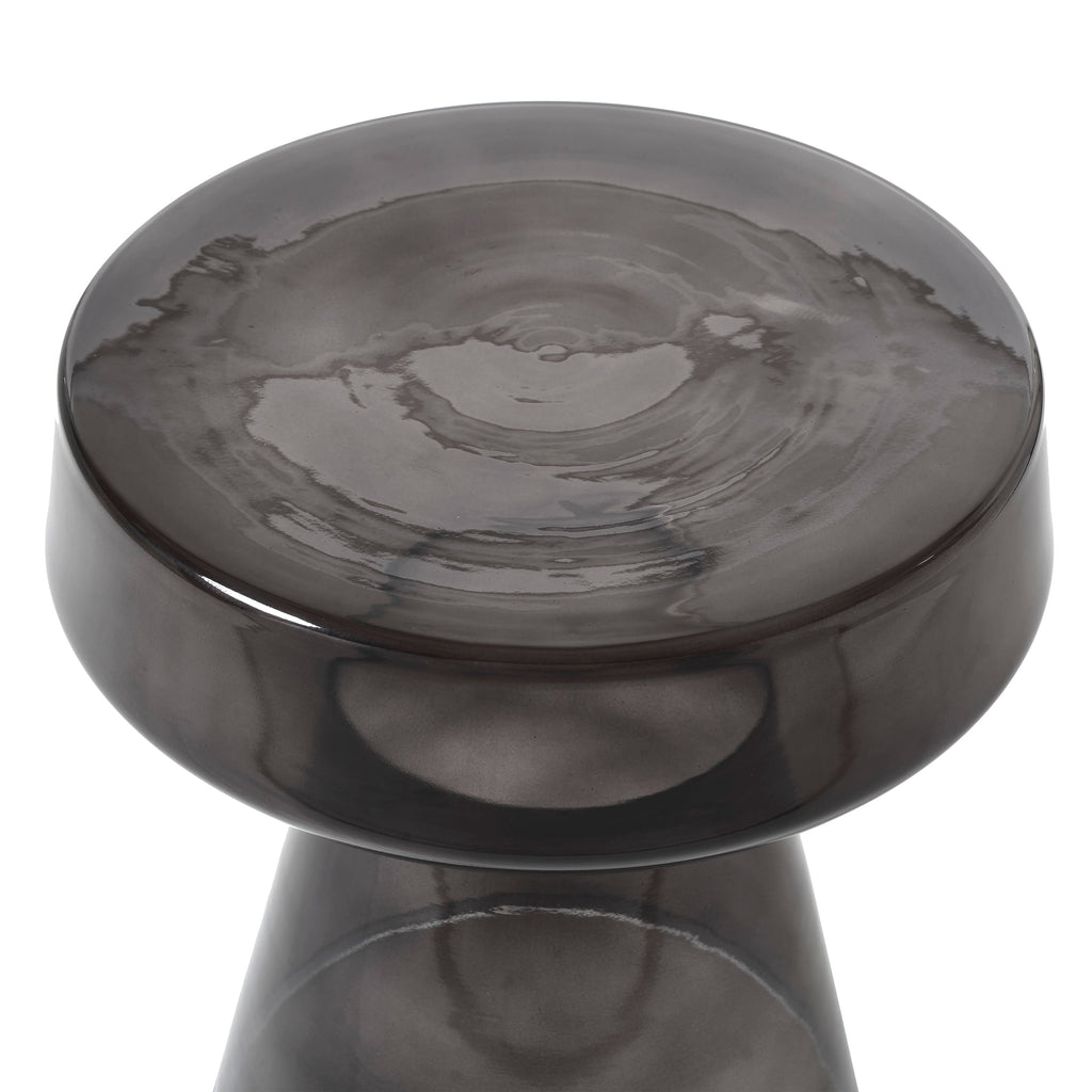 Lavinia accent table by Renwil, glass, matte black finish